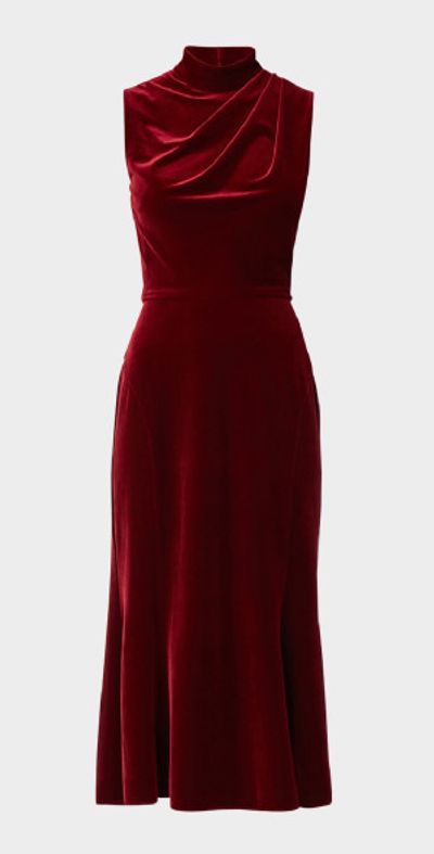 chinese dress ladies Shoshanna Vera Velvet Dress - Bordeaux