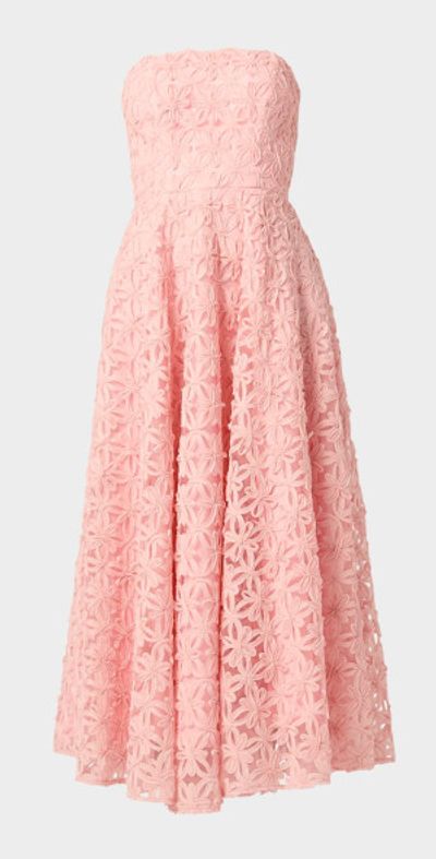 Shoshanna - Strapless Floral Applique Maxi Dress