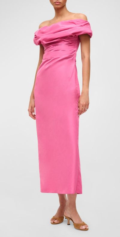 formal hot pink dress Elegant Hot Pink Satin A-line Spaghetti Straps Prom Dresses, Formal Dress,  MP645 main image 1