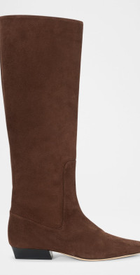 STAUD Wally Suede Flat Knee-High Boots