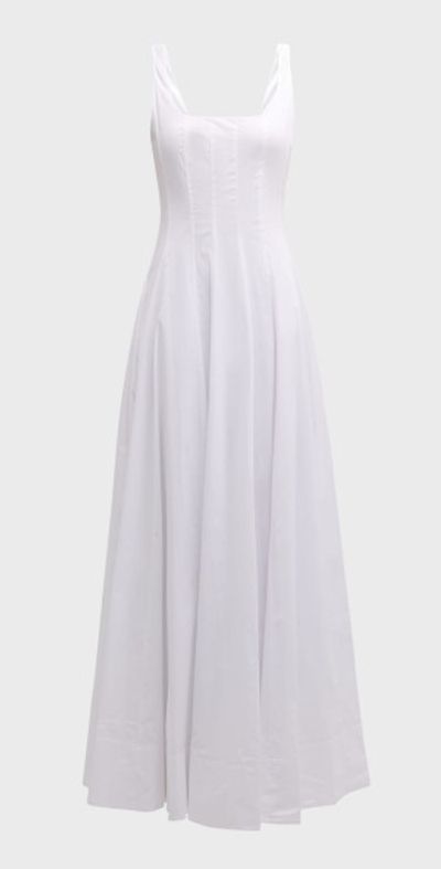 STAUD - Wells Sleeveless Cotton Poplin Corset Maxi Dress
