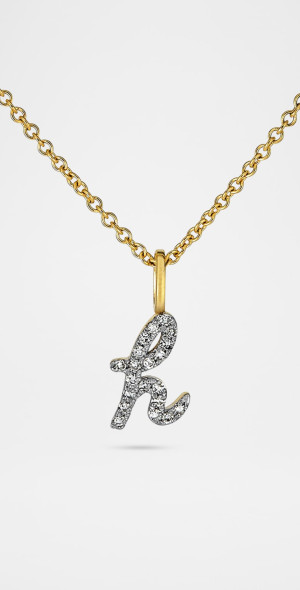 STONE AND STRAND - Diamond Cursive Initial Necklace