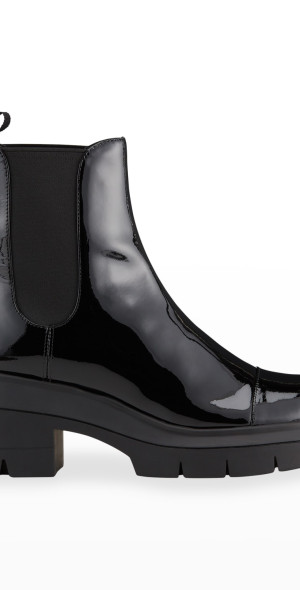 Stuart Weitzman - Norah Patent Lug-Sole Ankle Booties