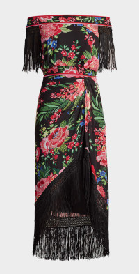 パーティードレス TadashiShoji Floral-Embroidered Ruffle Bodycon Dress Tadashi Shoji - Floral-Embroidered Ruffle Bodycon Dress