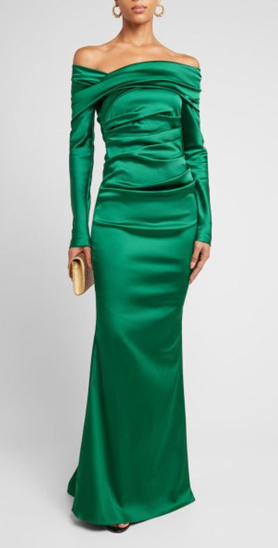 talbot runhof stretch satin dress Talbot Runhof Dresses