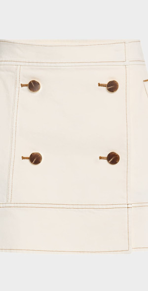 Tanya Taylor Court Double Breasted Mini Skirt