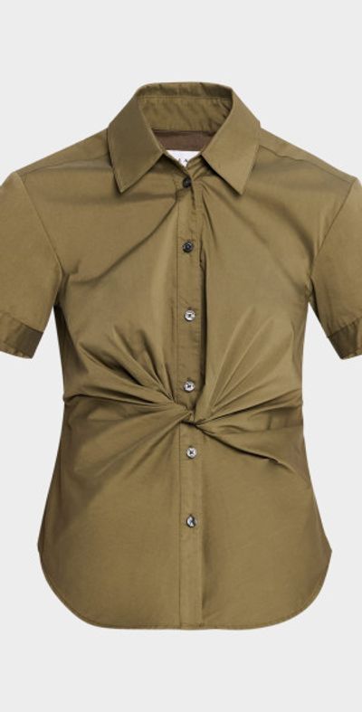 Tanya Taylor Oakey Short-Sleeve Twist Top