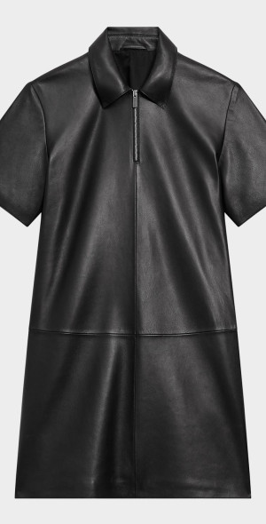 Theory Women's Wrap Shirt Dress, Black, 0