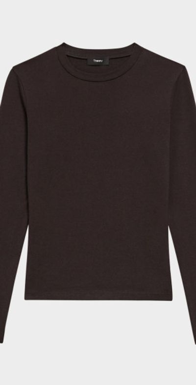 Theory Tiny Tee Long-Sleeve Cotton T-Shirt