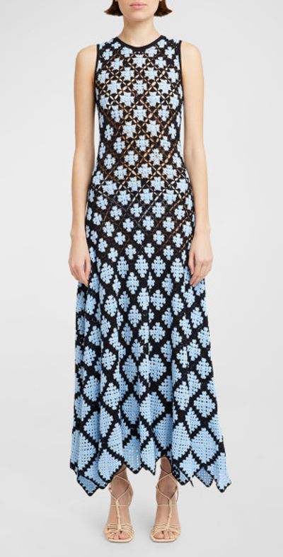 Ulla Johnson - Ianna Sleeveless Crochet Midi Handkerchief Dress