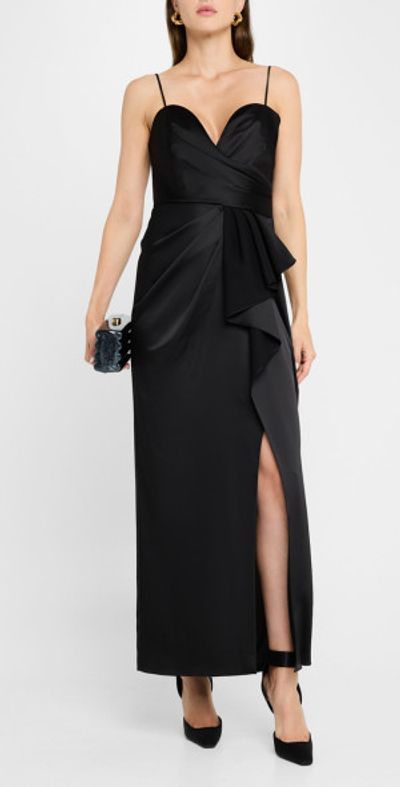 Ungaro Pleated Sweetheart Plunge Gown