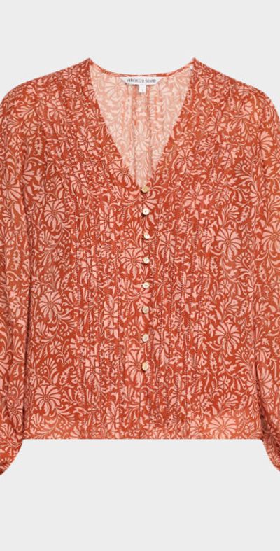 Veronica Beard Calvin Printed Long-Sleeve Blouse