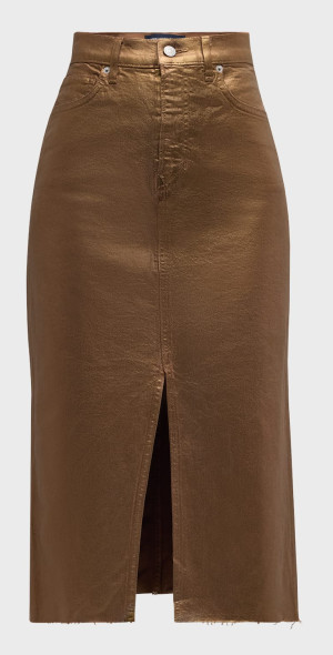 VERONICA METALLIC BELL SKIRT MINI - MINT GREEN