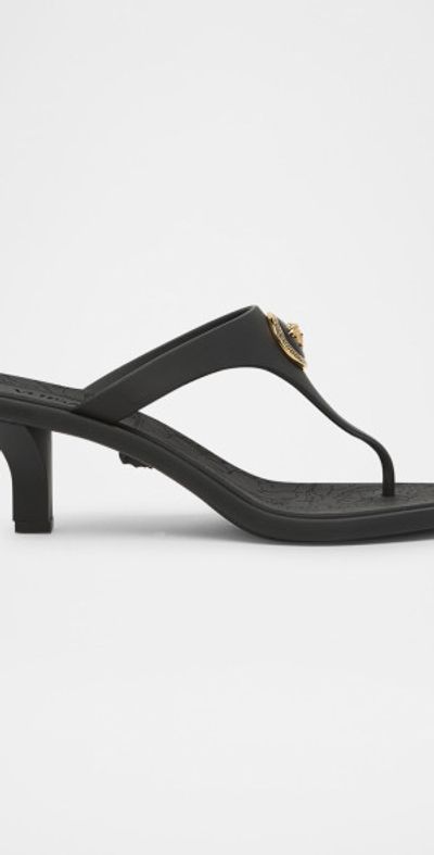 Versace Alia Rubber Kitten-Heel Sandals