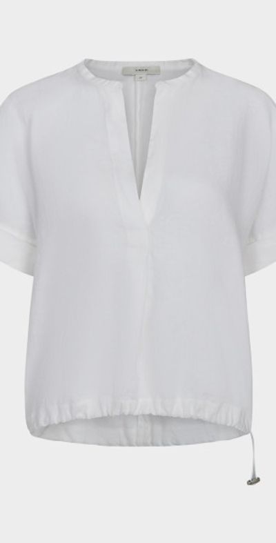 Vince Short-Sleeve Linen Top