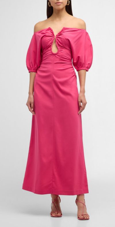 wynn hamlyn pink dress Wynn Hamlyn Pansy Button Appliqu Mini Dress