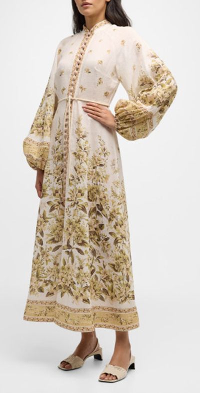 Zimmermann Golden Buttoned Midi Dress