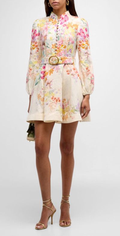 chinese dress ladies Illuminate Buttoned Mini Dress in Coral Floral  Muse at Perry Lane