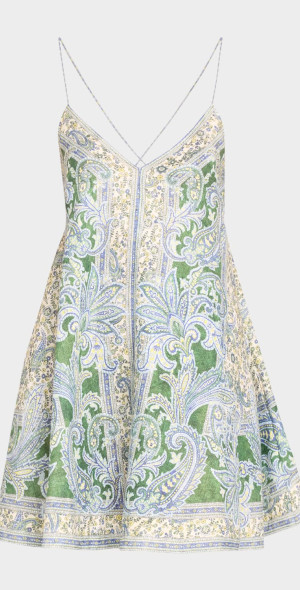 Linen Printed Ottie Swing Dress
