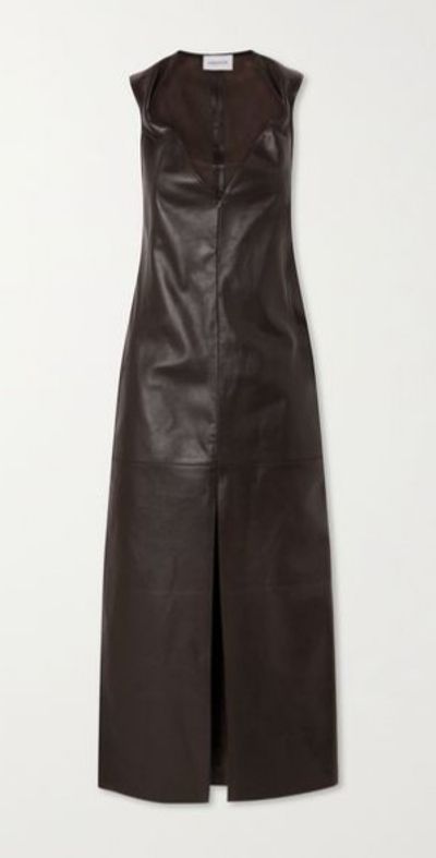 chinese dress ladies Windsor Arlowe Faux Leather Bodycon Dress in Brown | Size: S