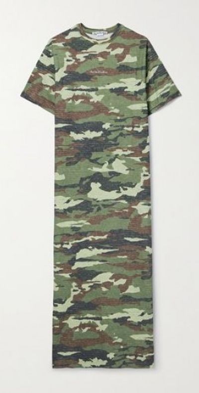ACNE STUDIOS - Crystal-embellished camouflage-print cotton-jersey maxi dress