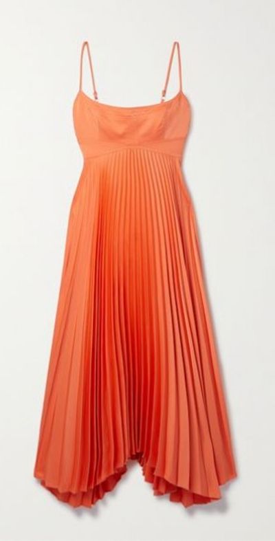 A.L.C. - Hollie cutout pleated satin midi dress
