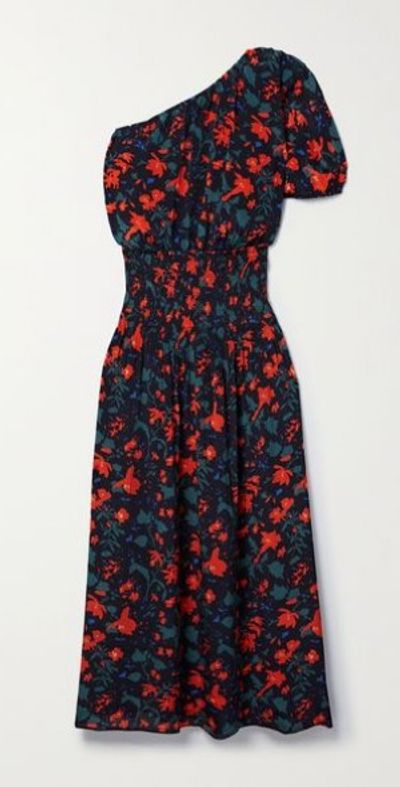 apiece apart one shoulder dress APIECE APART Reina One Shoulder Ruffle Dress in Lemon in Citrus