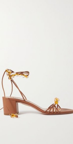 AQUAZZURA - Very Maui 50 embellished leather sandals