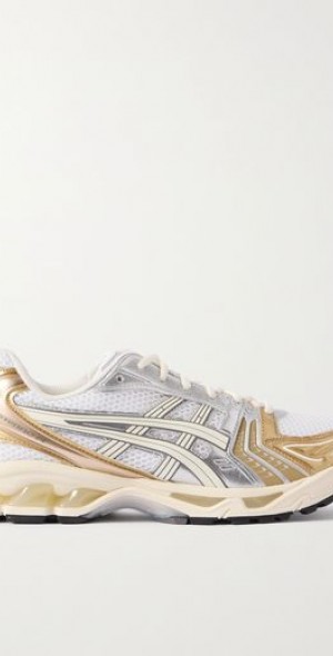 スニーカー ASICS GEL-KAYANO SNEAKERS IN MESH AND FAUX LEATHER ASICS GEL-KAYANO 14 rubber and metallic faux leather-trimmed
