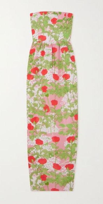 knee length dresses for ladies Genevieve Strapless Jacquard Dress