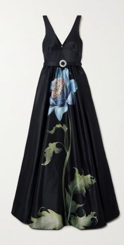 green emerald velvet dress Marte Jacquard Maxi Dress