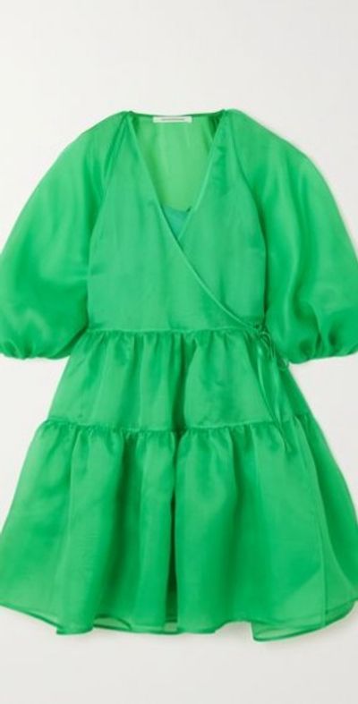 CECILIE BAHNSEN - Mirabelle tiered gathered silk-organza mini wrap dress CECILIE BAHNSEN - Mirabelle tiered gathered silk-organza mini wrap dress