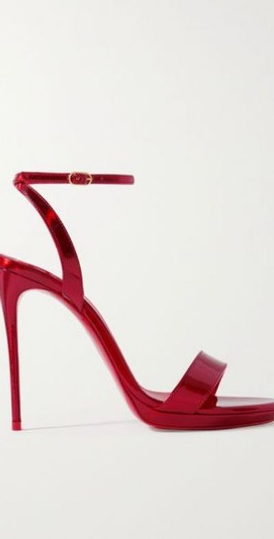 CHRISTIAN LOUBOUTIN Loubi Queen 120 metallic patent-leather sandals