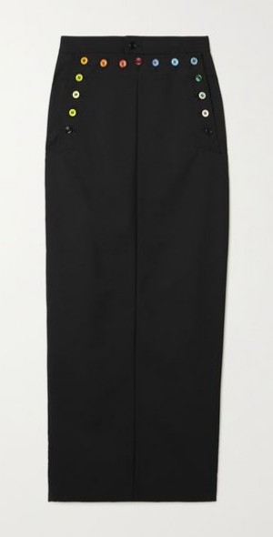 Jupe Longue Stevie May En Soie Noire/gris Fleurie - Taille S - Neuf Avec étiquettes