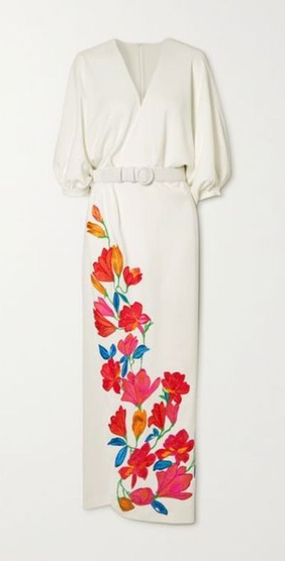 embroidered dress shein Blue Floral Embroidered Maxi Dress - All Dresses