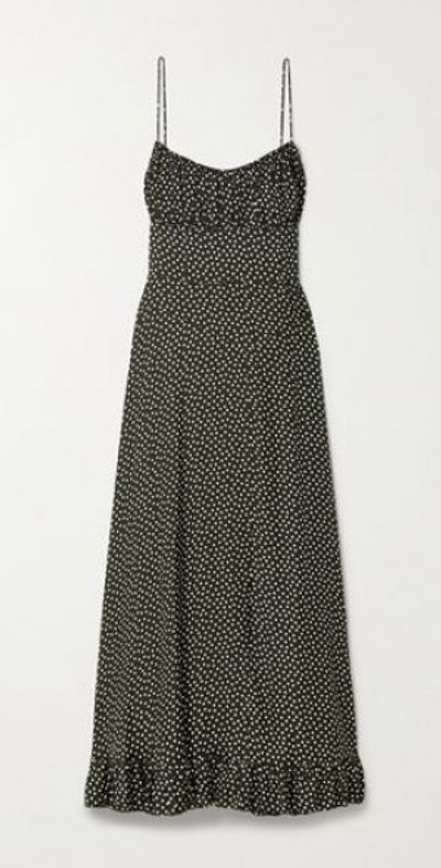 den rosaria polka dot silk blend midi dress DEN Women's Rosaria Polka Dot Midi-Dress - Burgandy Colette Dot