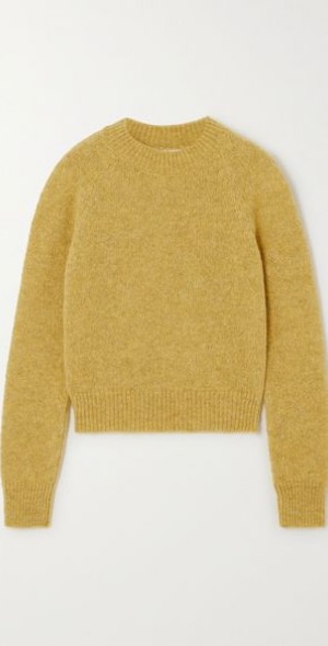 トップス DRIES VAN NOTEN :Alpaca wool shaggy knit Alpaca and wool-blend sweater in yellow - Dries Van Noten