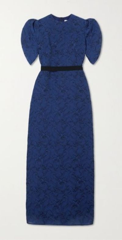 ERDEM - Belted metallic cloqu gown