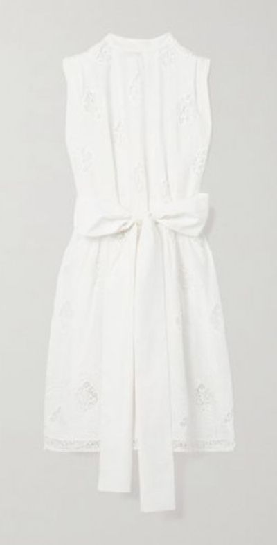 ERDEM Cape-effect broderie anglaise cotton-blend mini dress