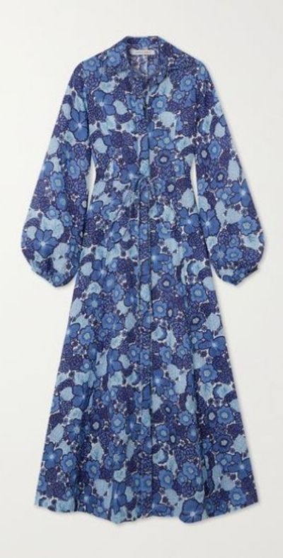 farm rio blue floral dress FARM Rio Delhi Sleeveless Maxi Dress in Light Blue Floral XS main image 0