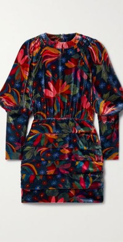 farm rio velvet mini dress Farm Rio Active Velvet Long Sleeve Mini Dress - Black
