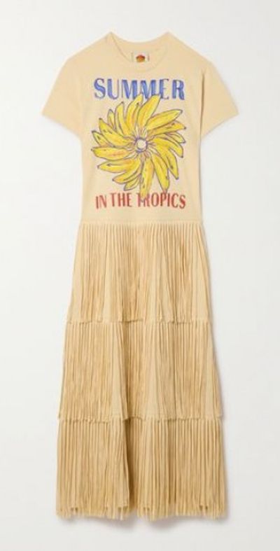 FARM RIO Summer in the Tropics fringed printed cotton-jersey