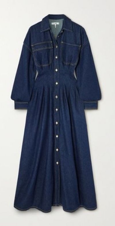 white christmas dresses Denim Cutout Maxi Dress S main image 1