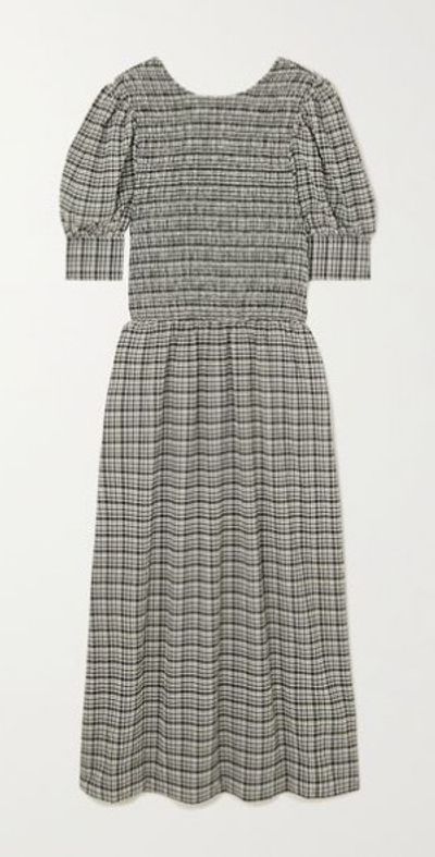 knee length dresses for ladies Shiny Check Jacquard Midi Dress