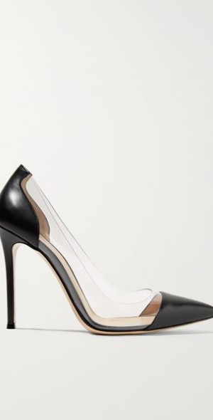 gianvito rossi plexi 100 leather and pvc pumps