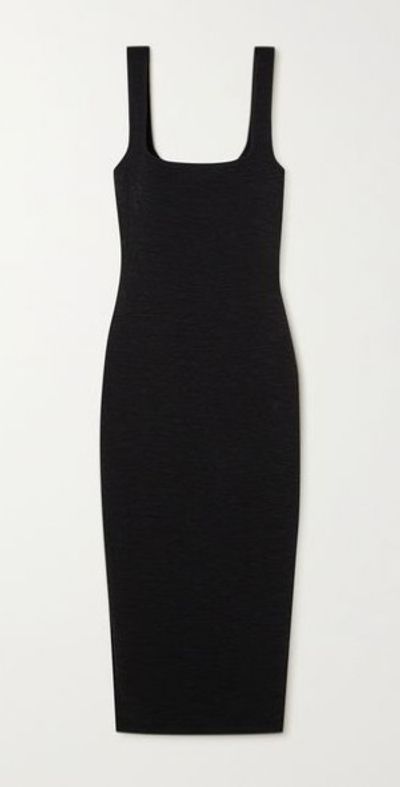 knee length dresses for ladies Jodifl Midi Dress With Scrunchie Shoulder  The Clothing Loft Boutique