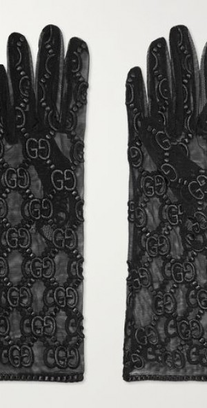 小物 GUCCI Embroidered Lace Tulle Gloves GUCCI - Embroidered tulle gloves