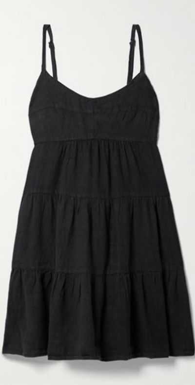HONORINE - Jill tiered linen mini dress