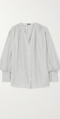 beverly stripe fil coupé peplum satin top
