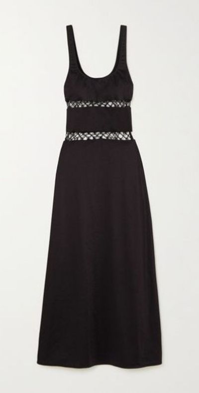 cut out front midi dress Black Tie-Front Ribbed size:S friendly design ensures the ruffled prom dresses Jones Wear Black Dress